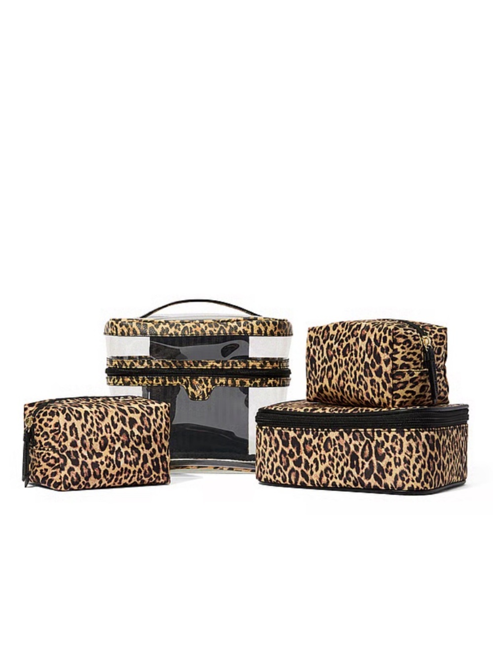Victorias Secret Cheetah Print Makeup Bag Set
